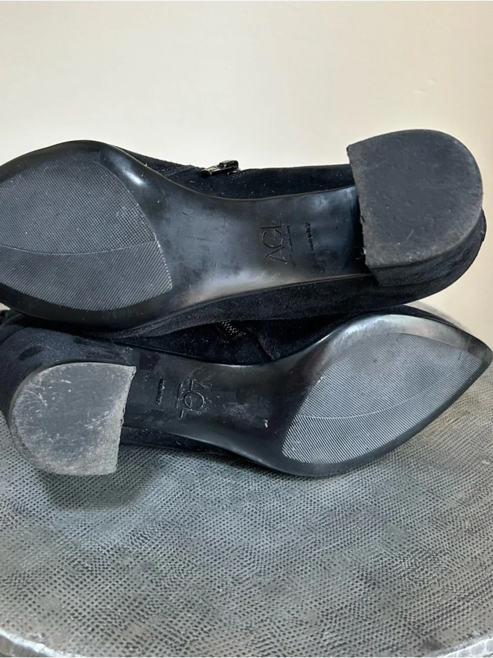 AGL ~ Handmade in Italy Black Suede Ankle Boots in EU size 38